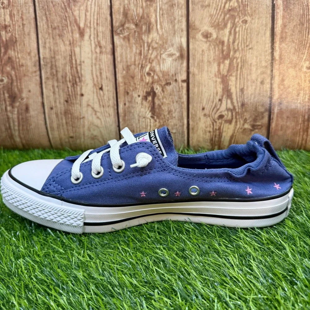 Converse CTAS Shoreline Slip Sneaker Womens Size 8 Indigo Storm Pink Stars New